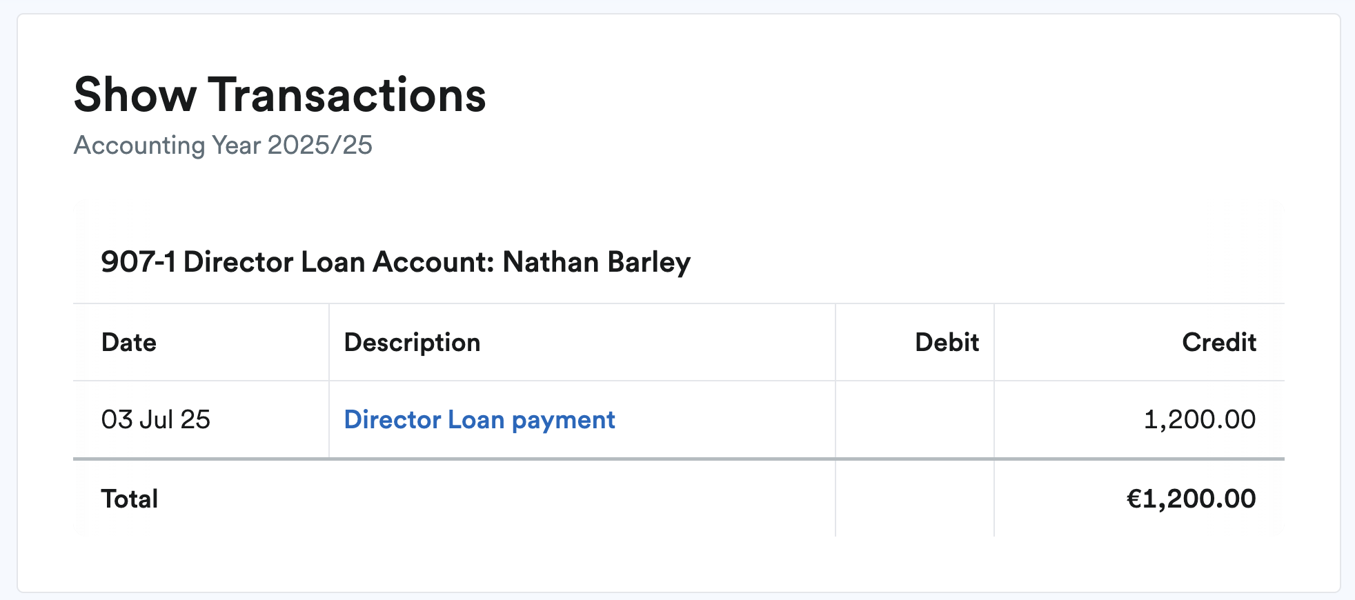 Transaction showing in Show Transactions report