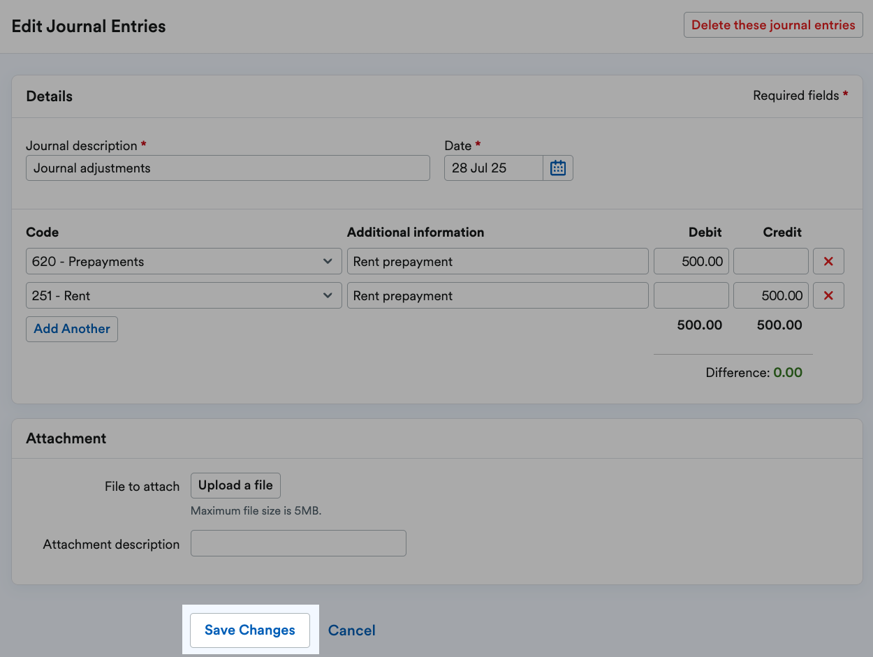 'Save Changes' button highlighted at bottom of page.