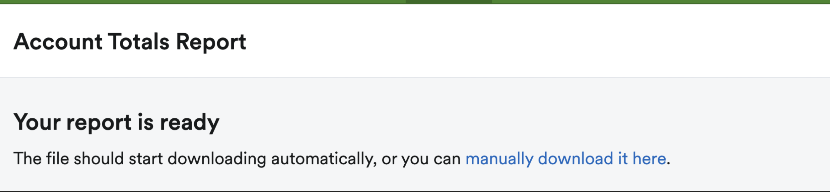 Report confirmation