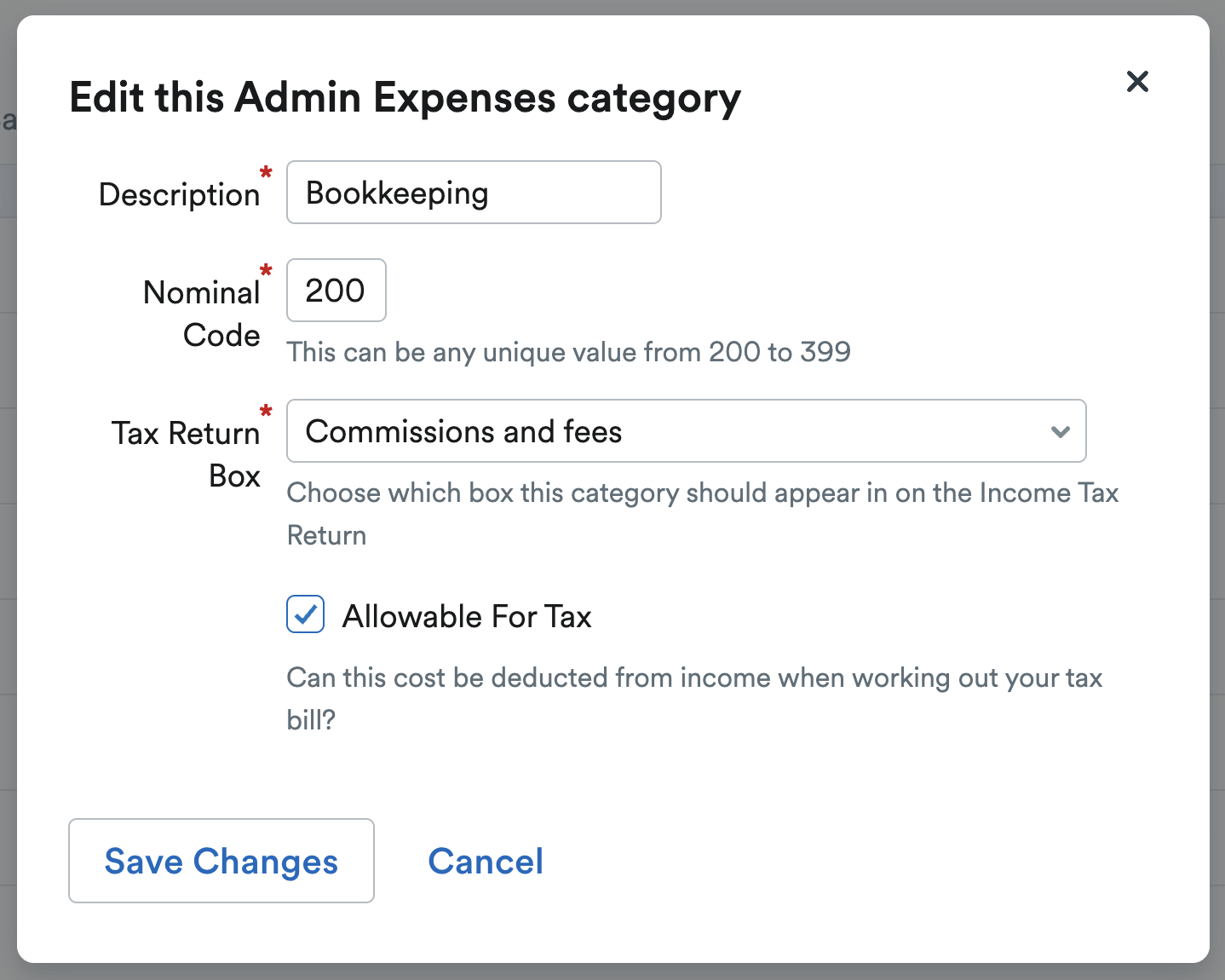 Edit category expense screen