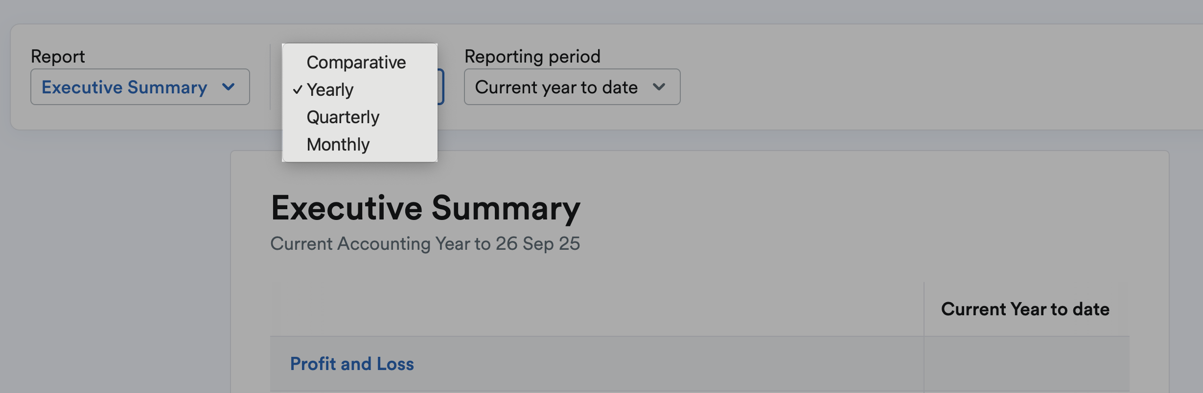 View drop-down menu highlighted