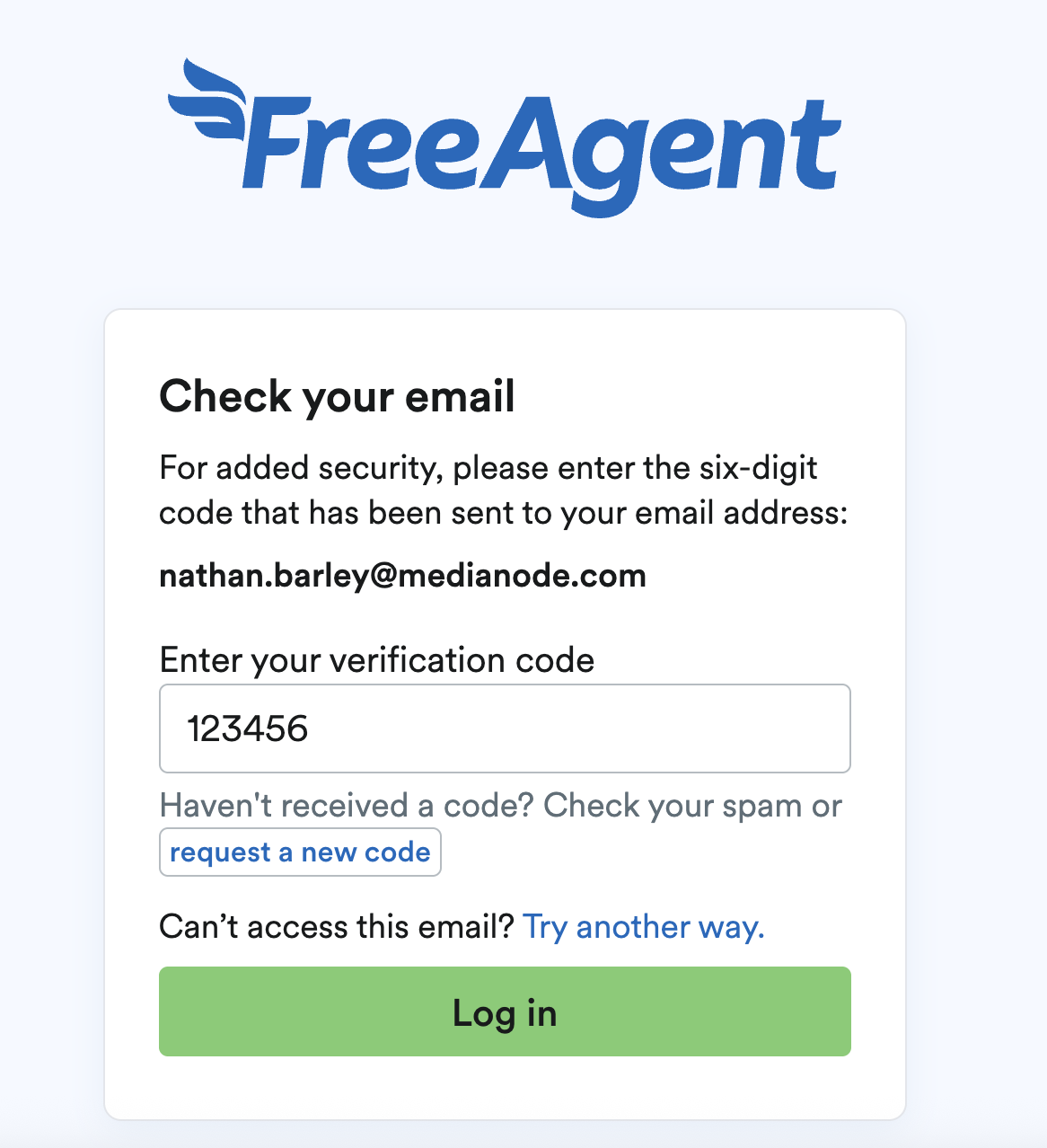 'Check your email' window with field to 'Enter your verification code' and button to 'Log in'.