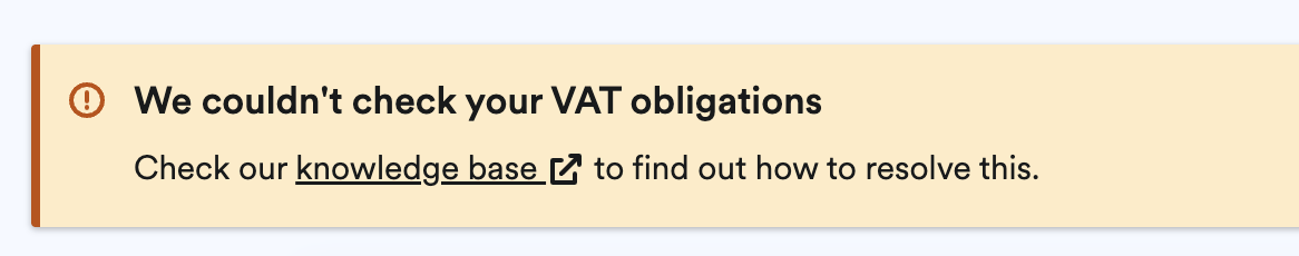 Error message that we couldn't check your VAT obligations