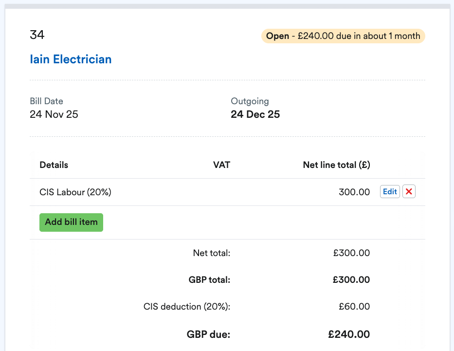 Bill added £240