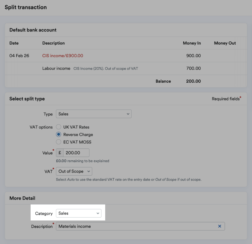 Sales highlighted from the category drop-down menu