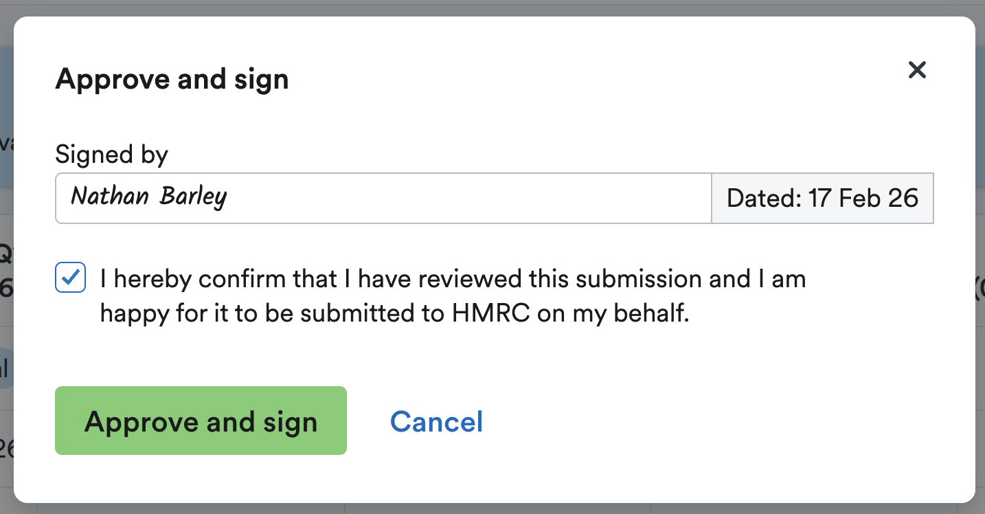 'Approve and sign' window with field for signature, confirmation of review, and 'Approve and sign' button.