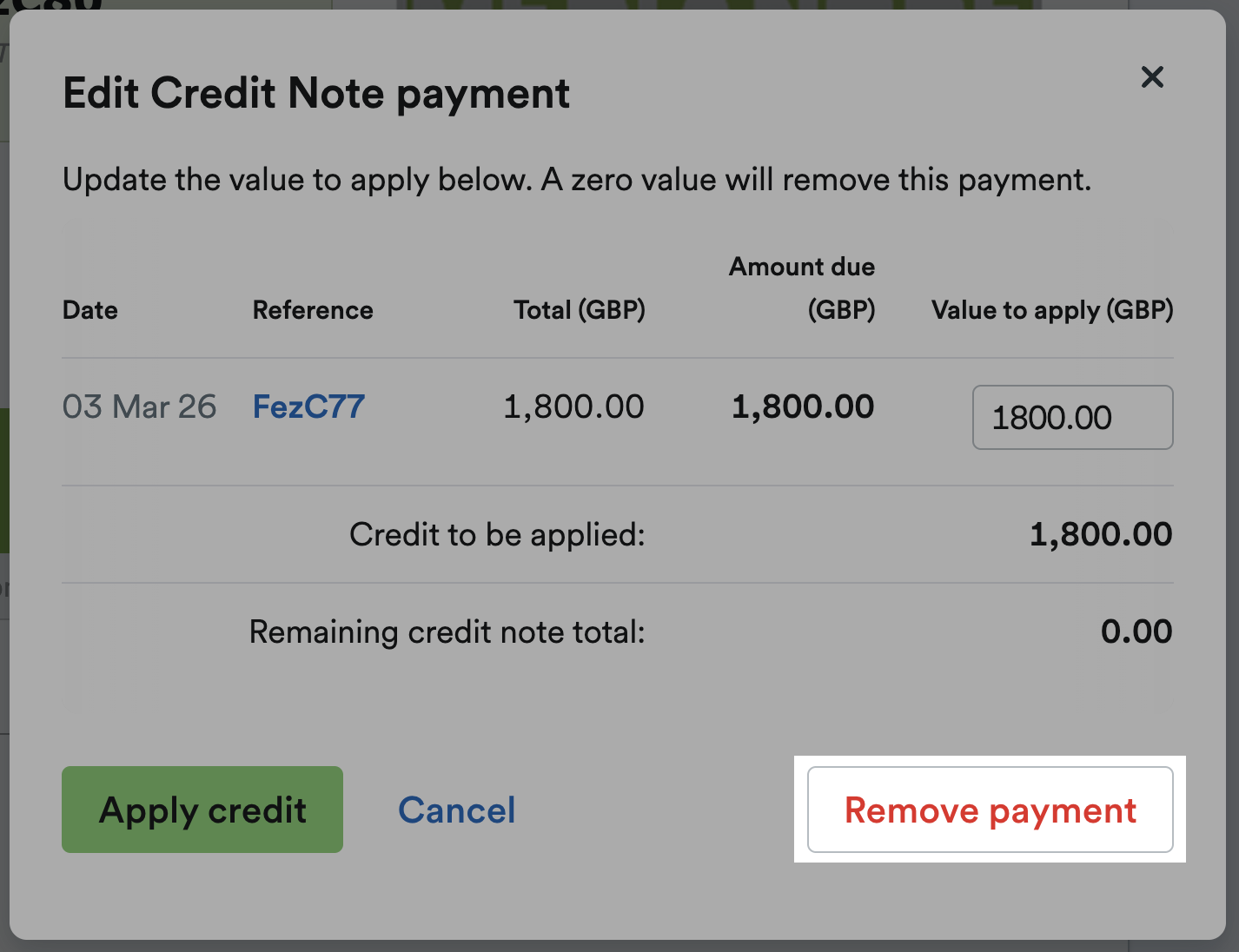 Remove payment button highlighted