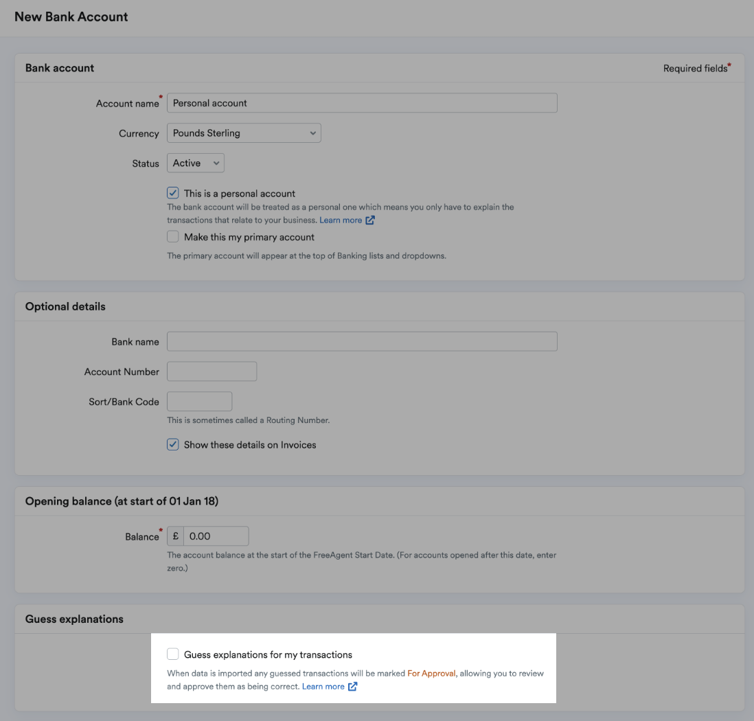 Guess explanations for my transactions box unticked