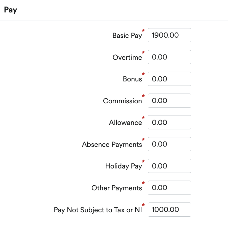 IR35 deduction entered into Pay Not Subject to Tax or NI field on a payslip