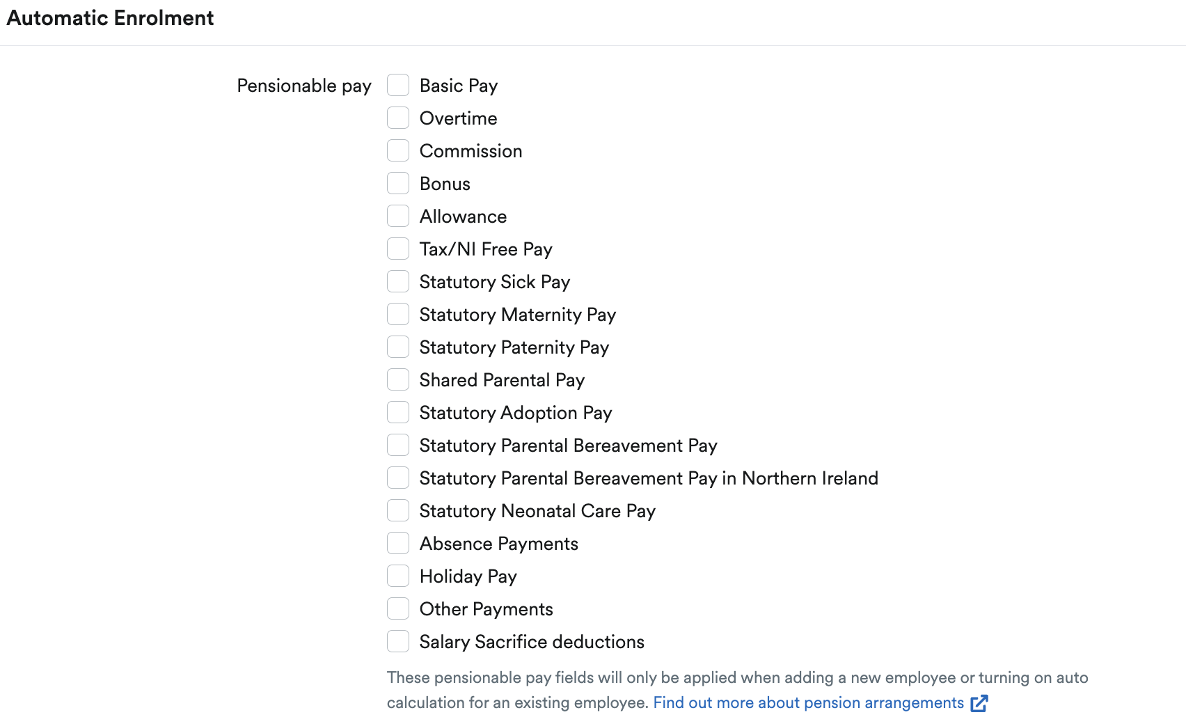 Pensionable pay options.