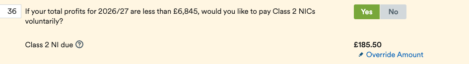 volunteer to pay class 2 NI question