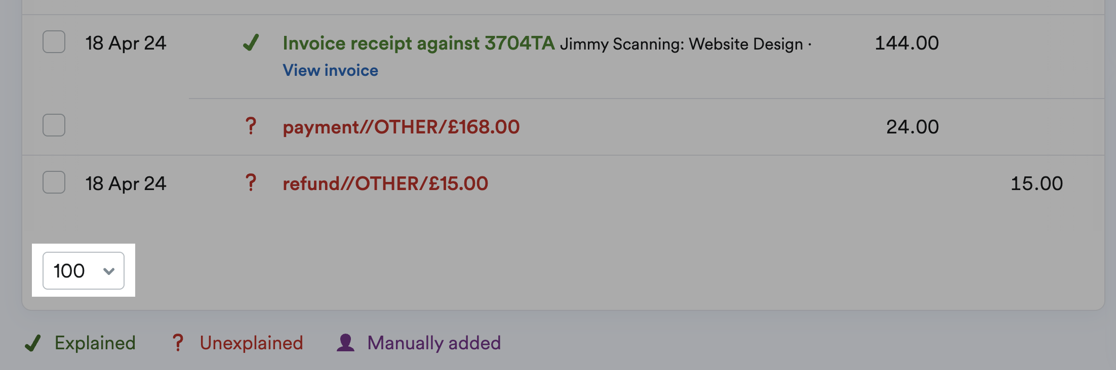 Pagination at the bottom of the screen highlighted