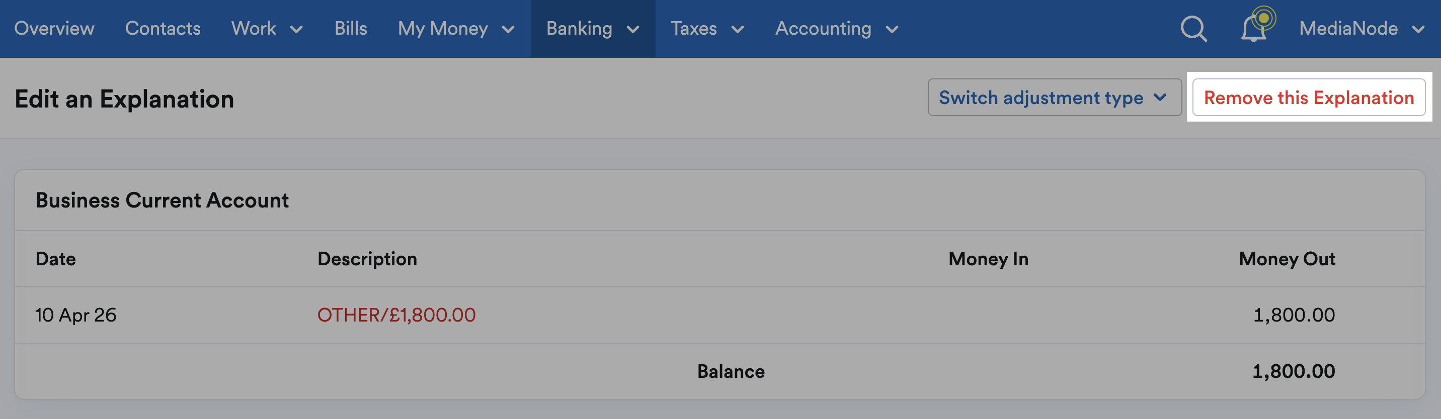 ‘Remove this Explanation’ button highlighted.