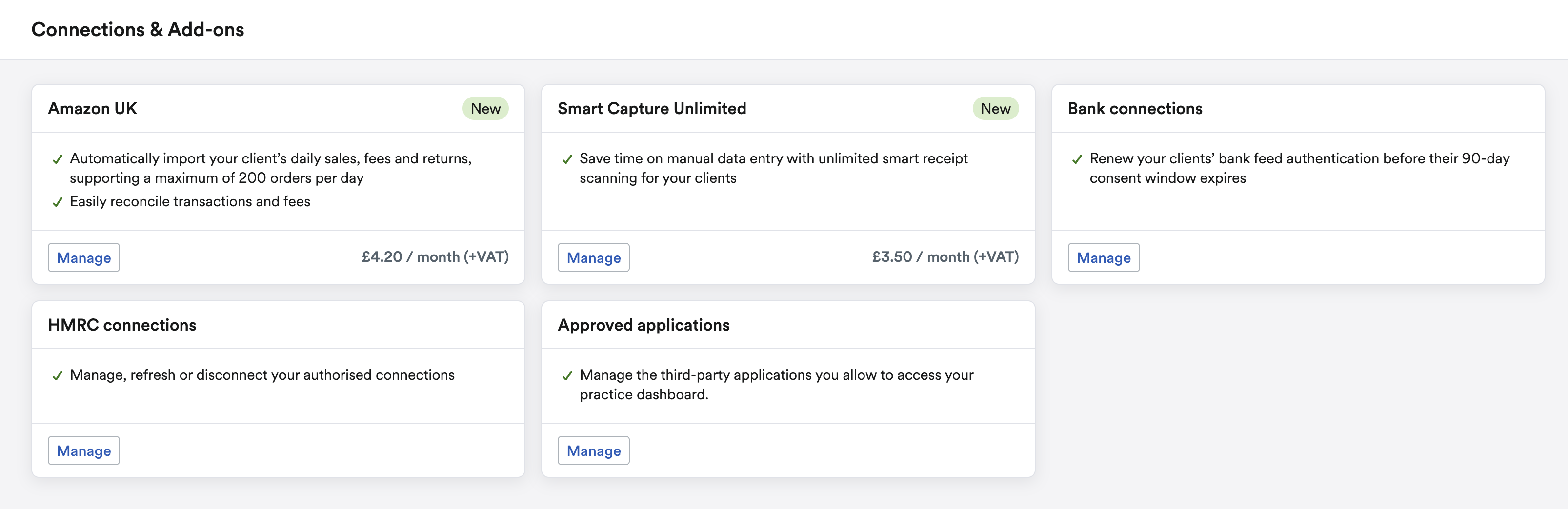 'Connections & Add-ons' page.