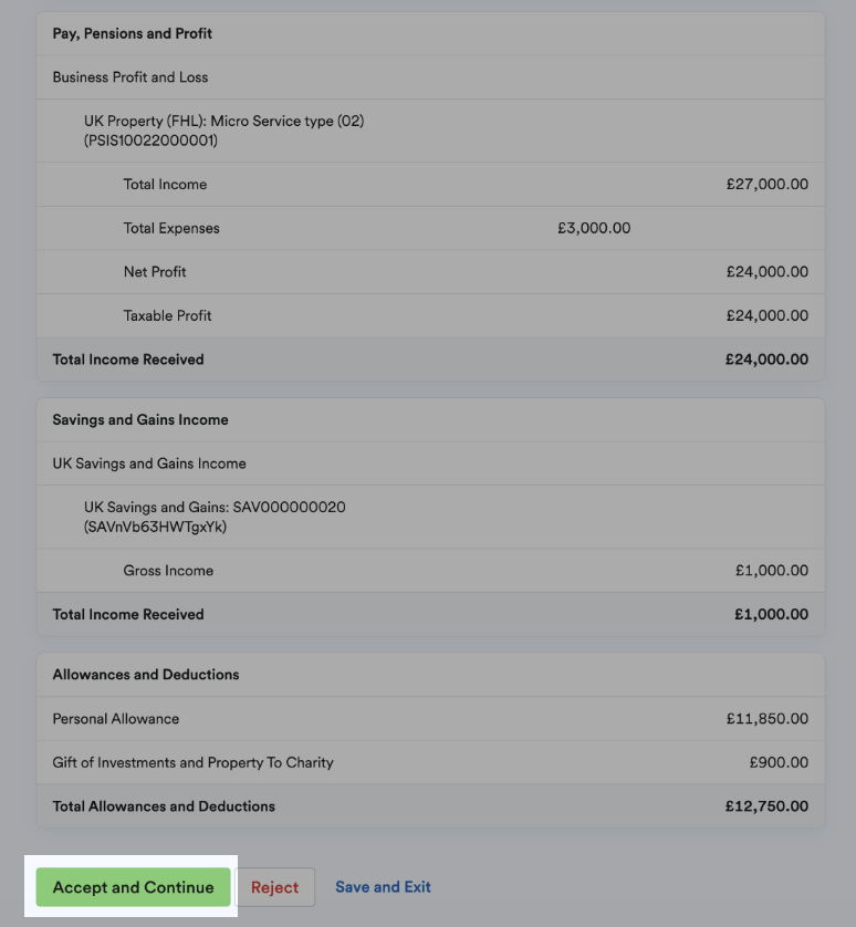 'Accept and Continue' button highlighted at bottom of second step page.