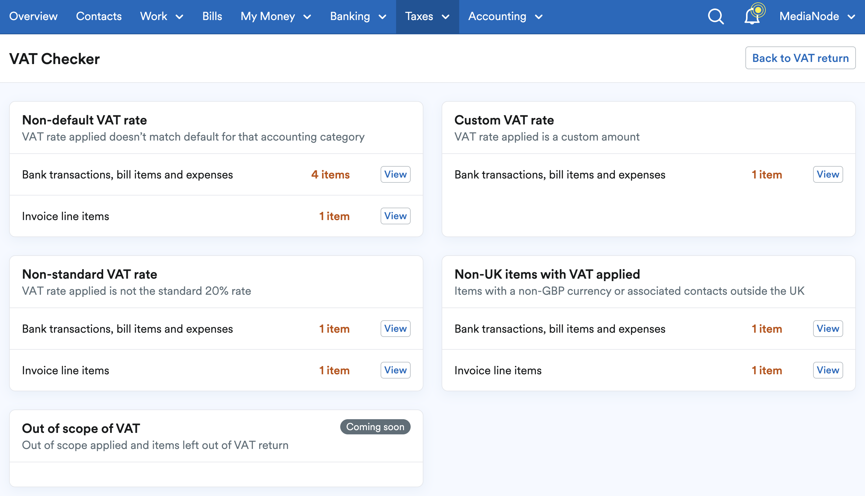 VAT Checker results