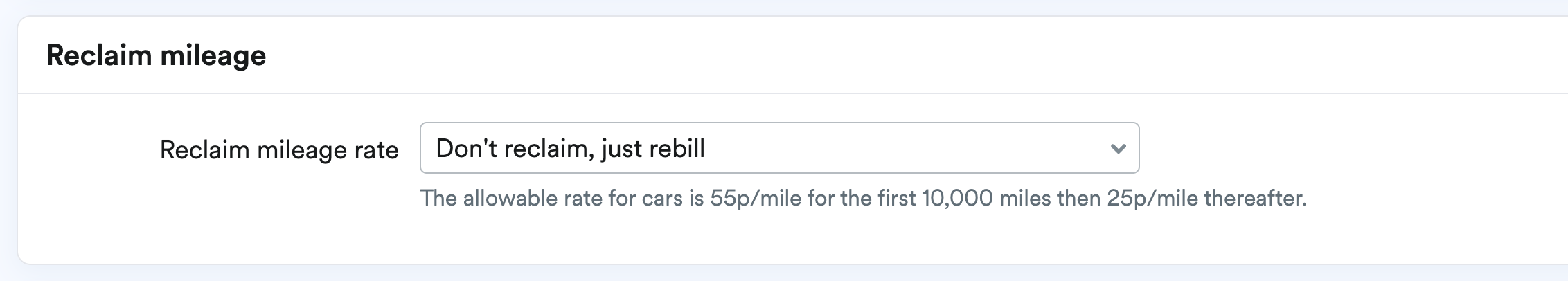 Not reclaiming mileage, only rebilling