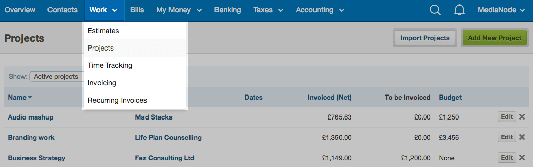 an introduction to projects freeagent budget projects