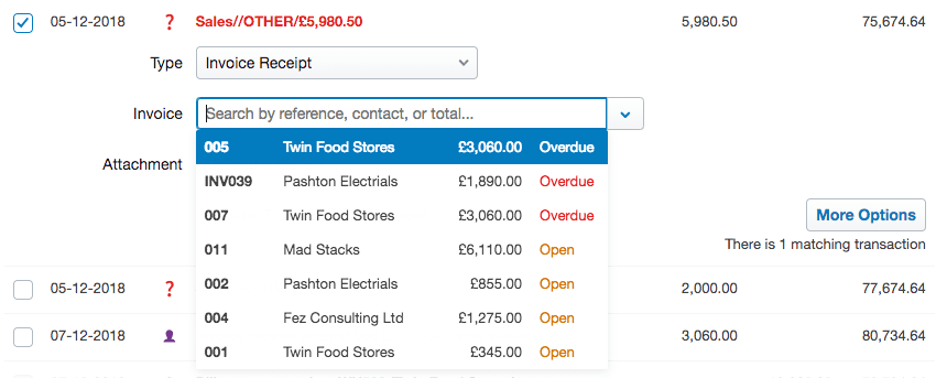 accountedge pro receive payment larger than invoice