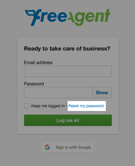 How To Reset Or Update Your Password Freeagent