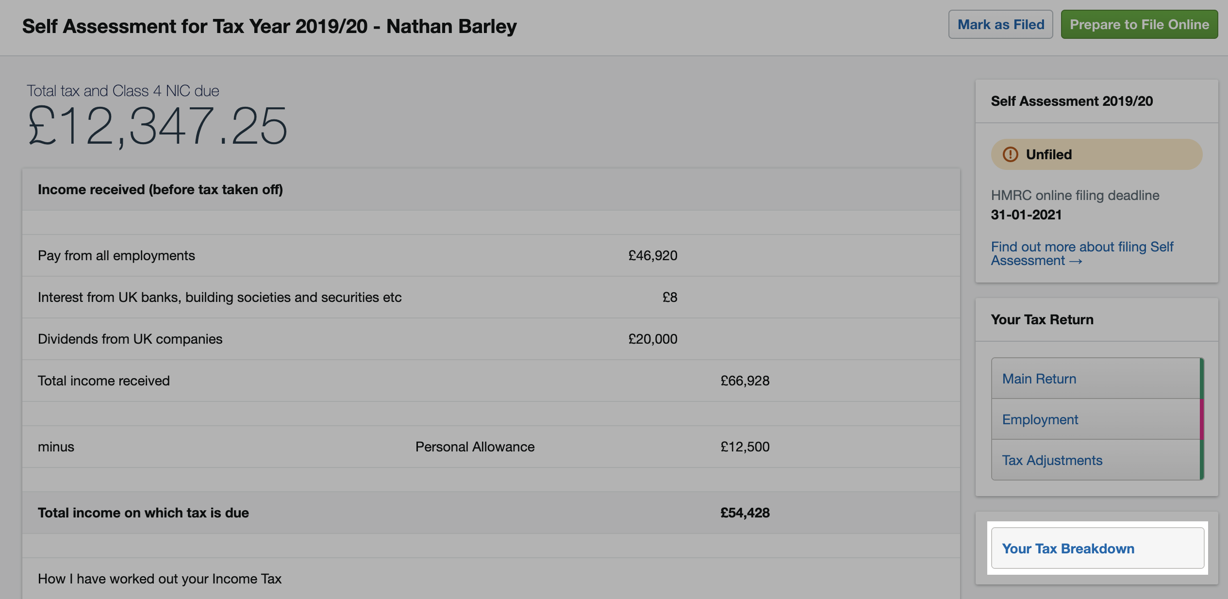 Printing Your Self Assessment Tax Return FreeAgent