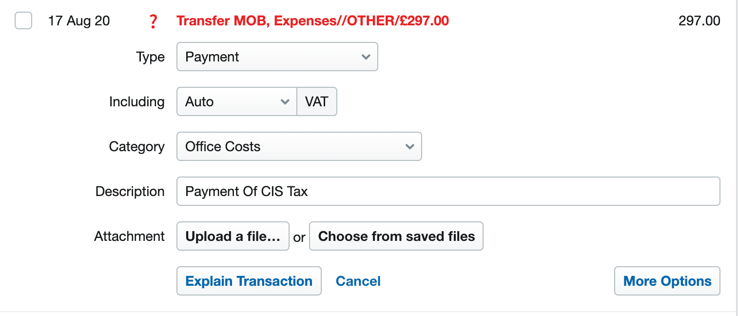 How to explain bank transactions FreeAgent