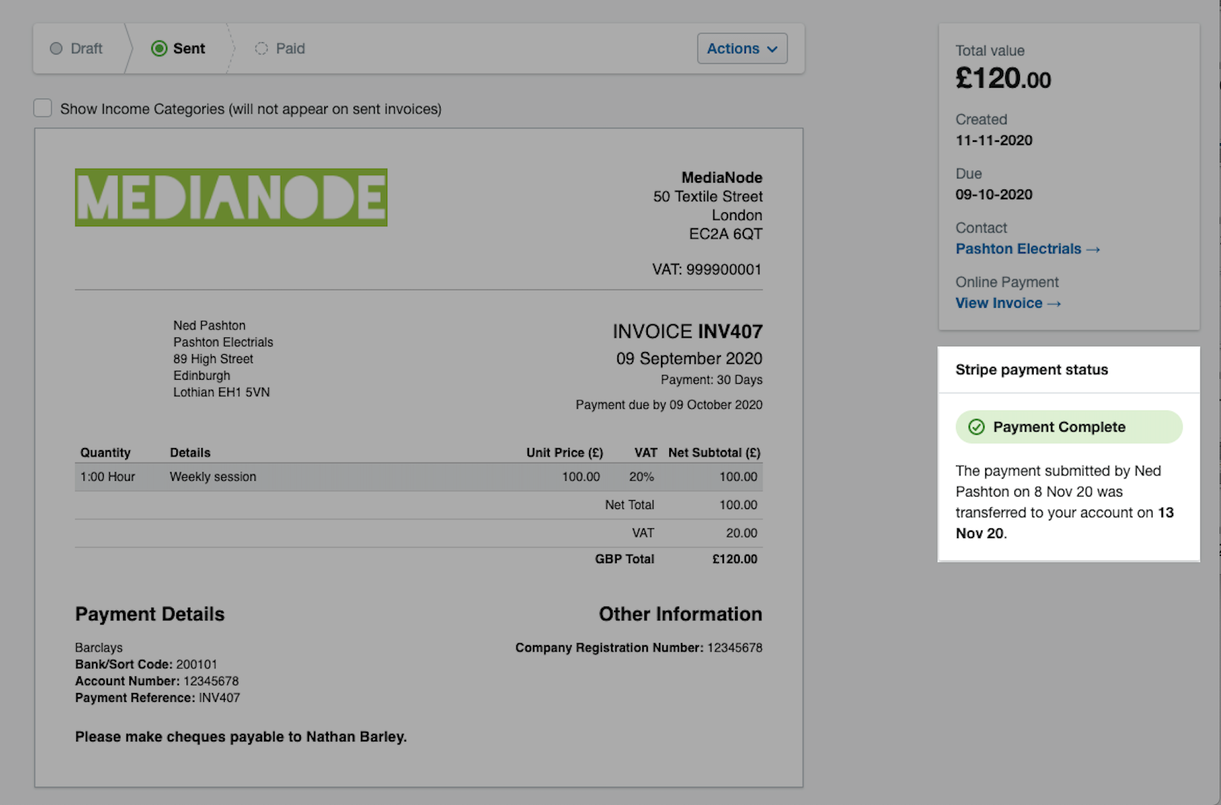 stripe invoice generator