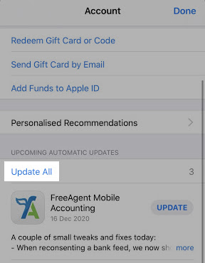 Update all option highlighted
