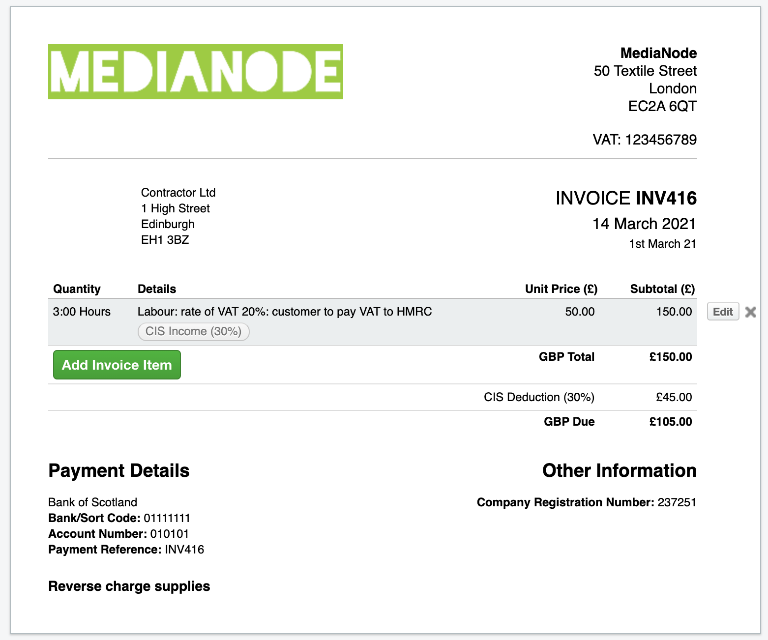 Hmrc Invoice Template