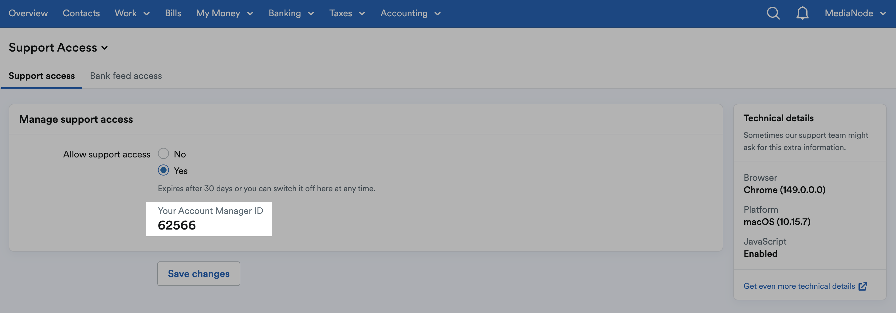 'Your Account Manager ID' field displaying a unique 5 digit account manager number.