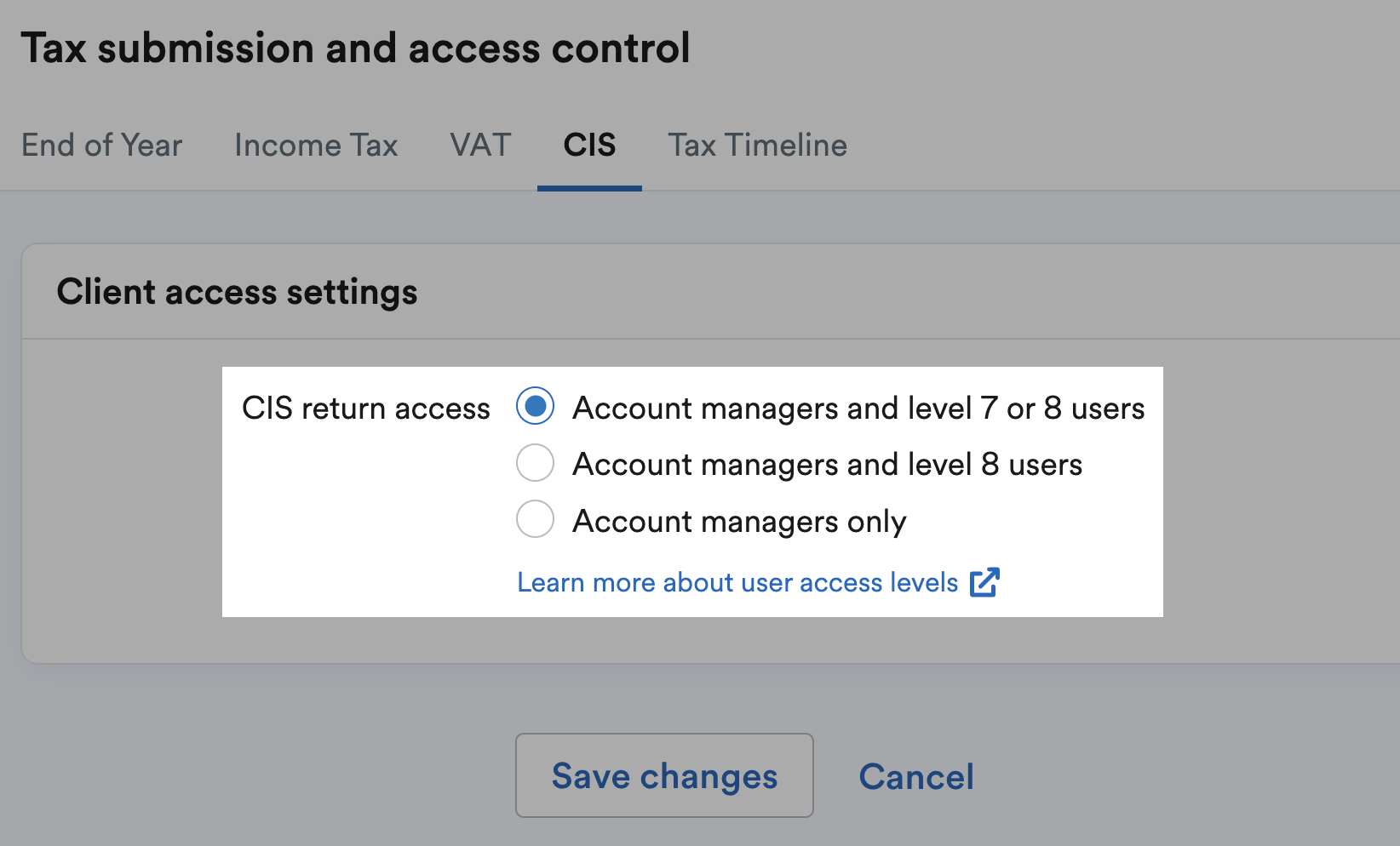 CIS return access options