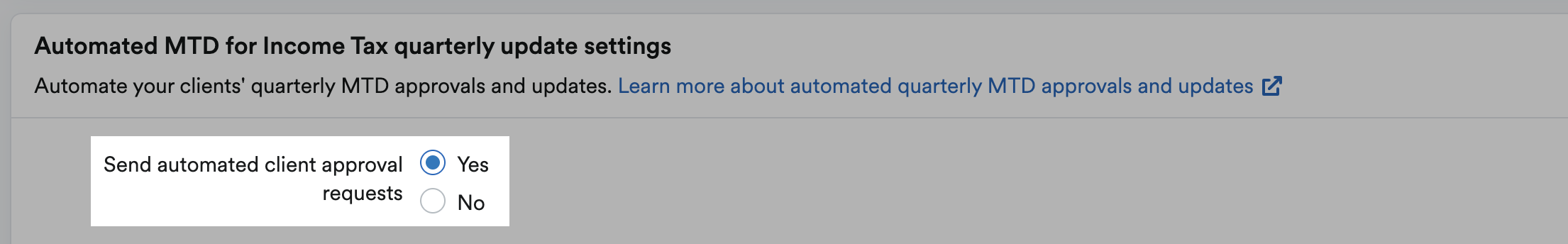 Option to enable automated client approval requests