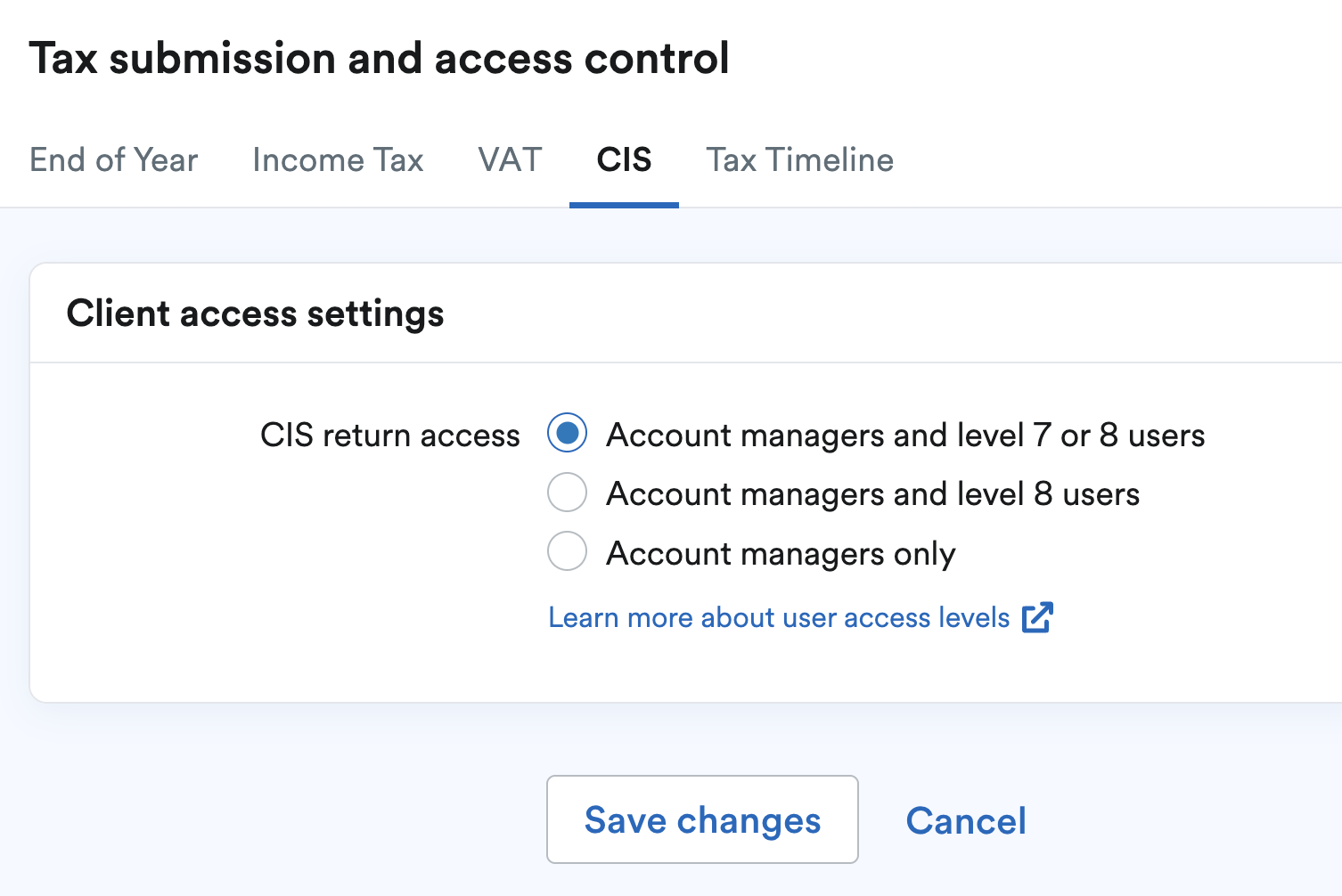 CIS settings
