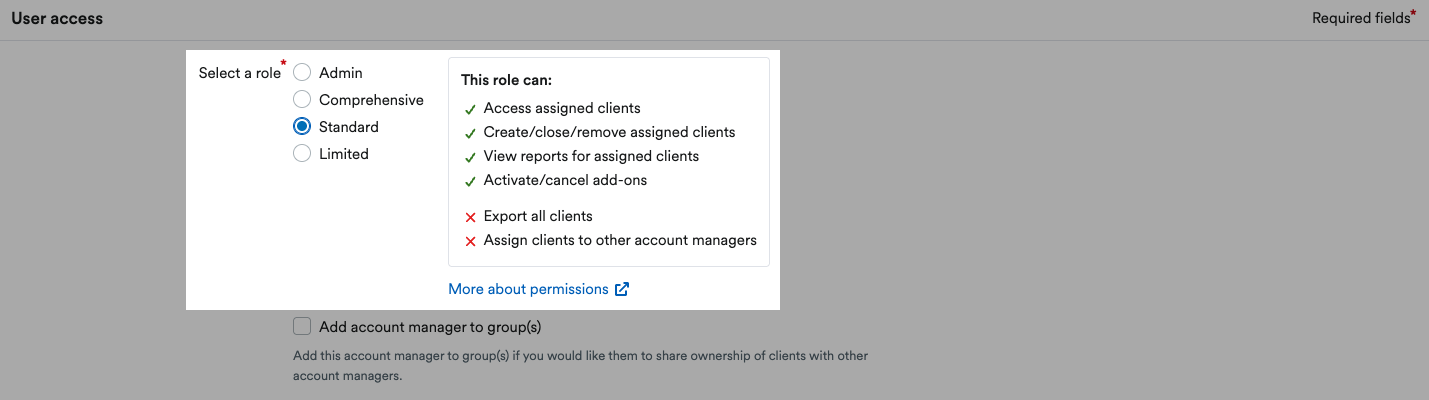 Different account manager roles