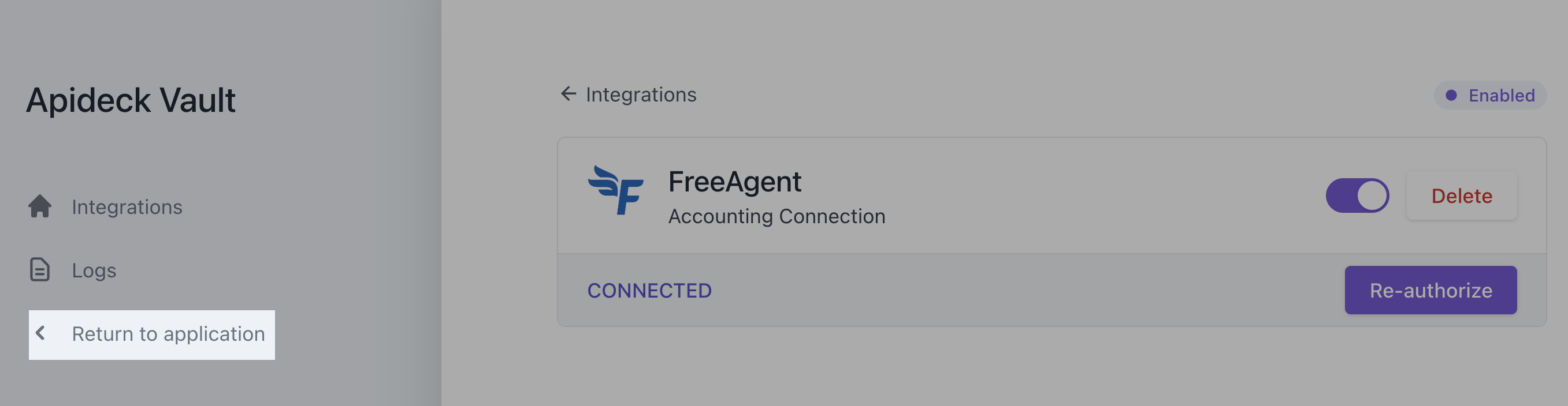 Return to application highlighted within Swoop