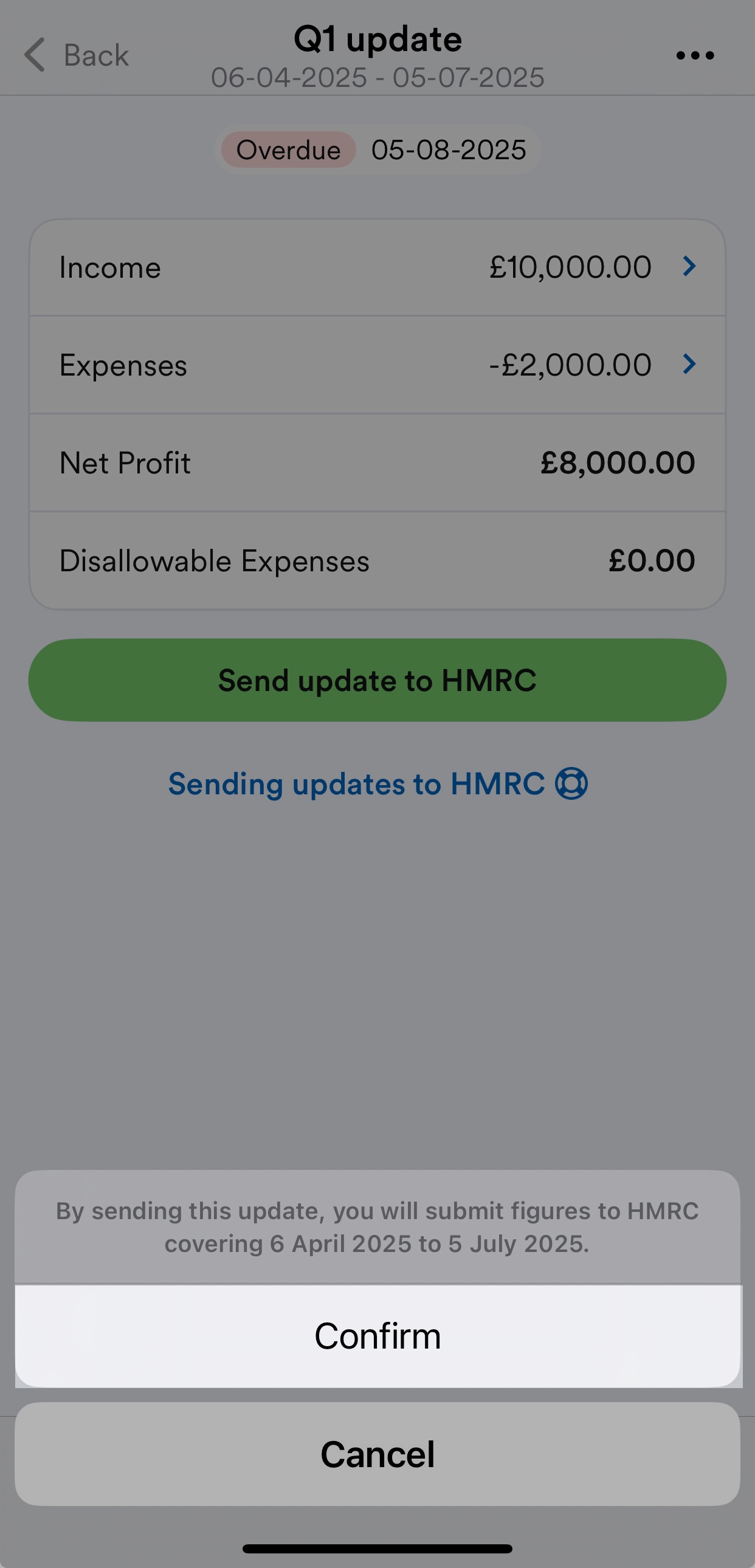 'Confirm' highlighted.