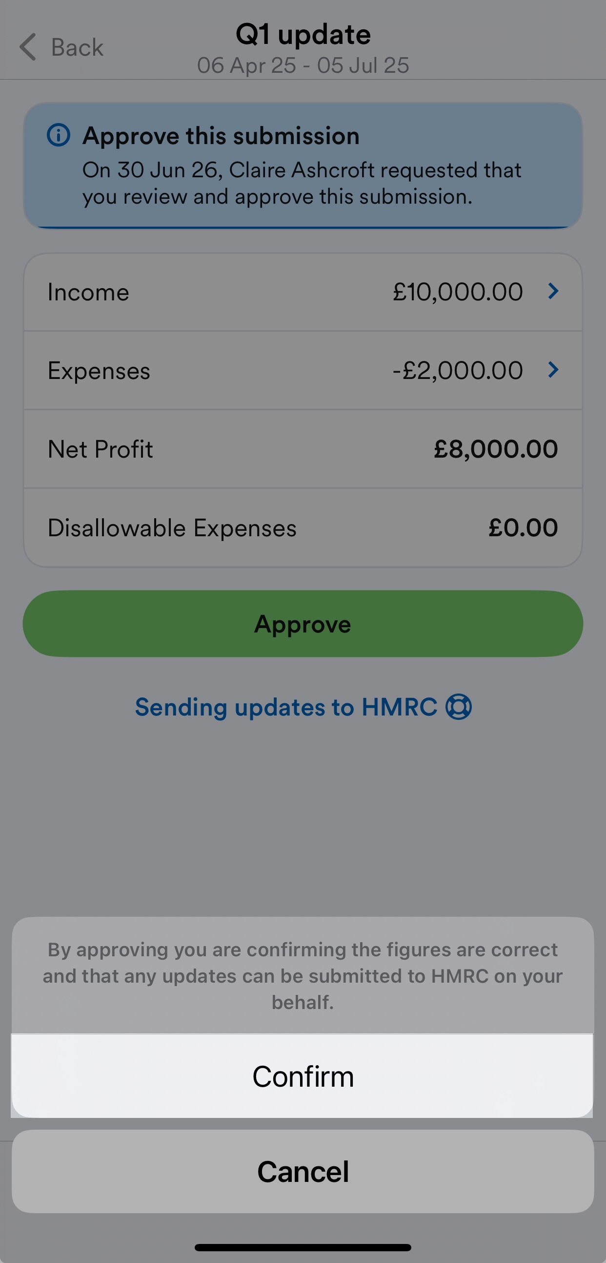 Confirm highlighted in Menu