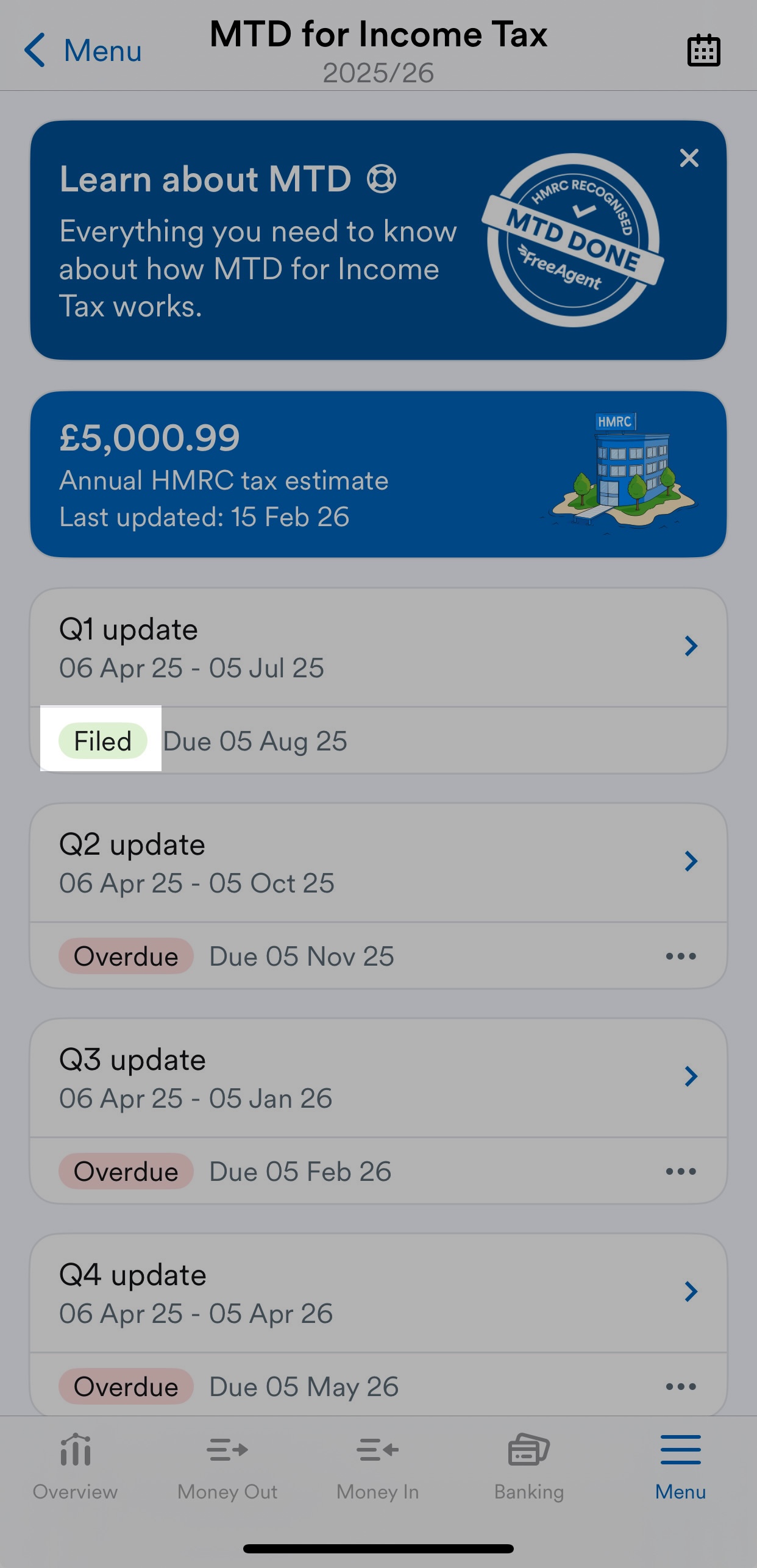 Quarterly update listed as 'Filed'.