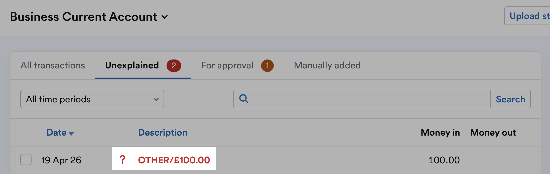 Transaction description highlighted