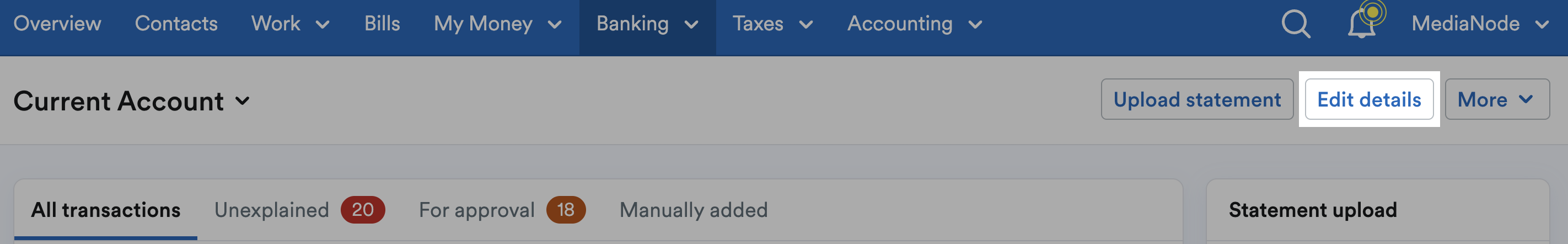 Edit details button highlighted