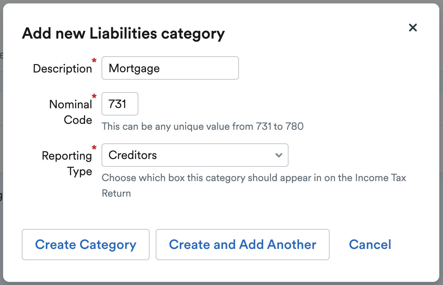 New liability category being created for the mortgage