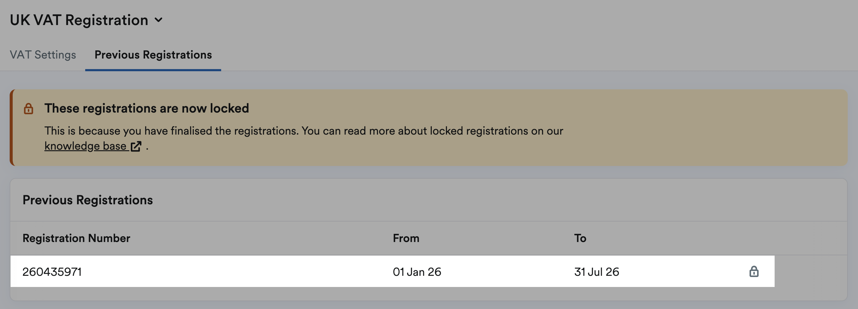 Previous registration highlighted