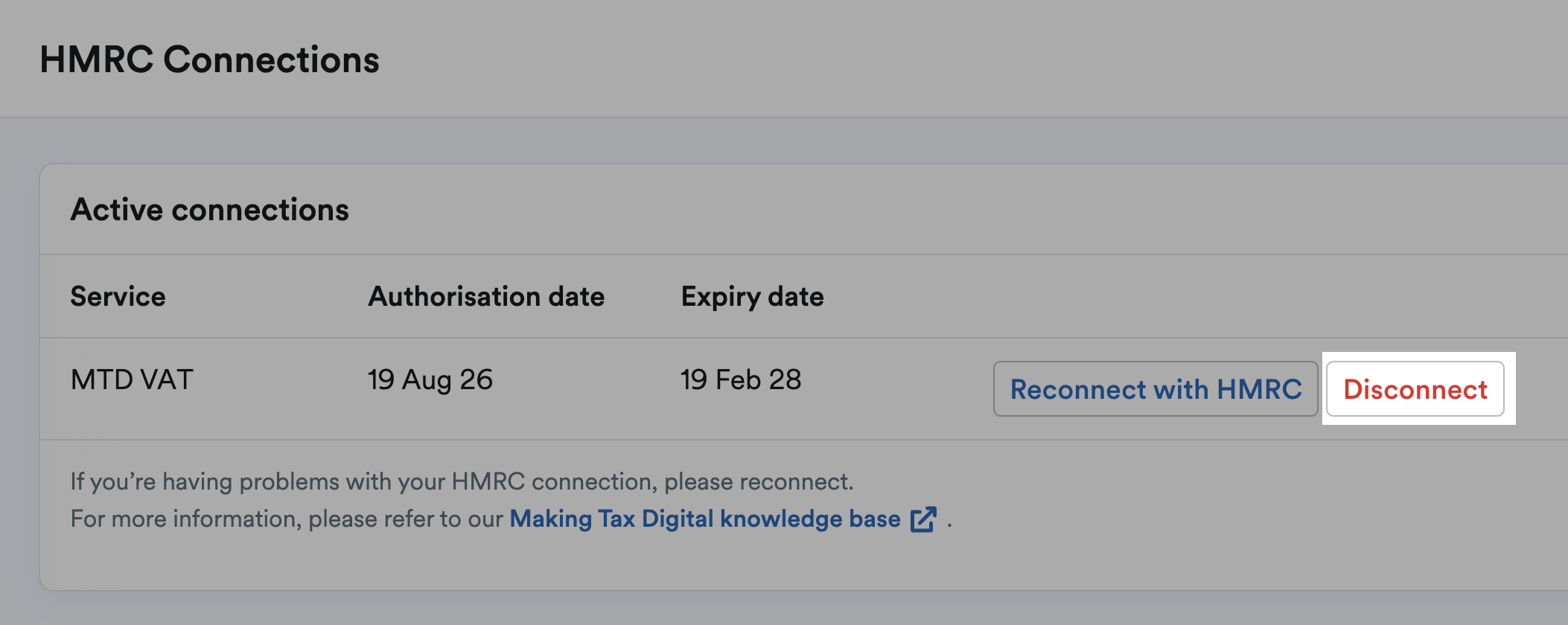 Disconnect button highlighted 