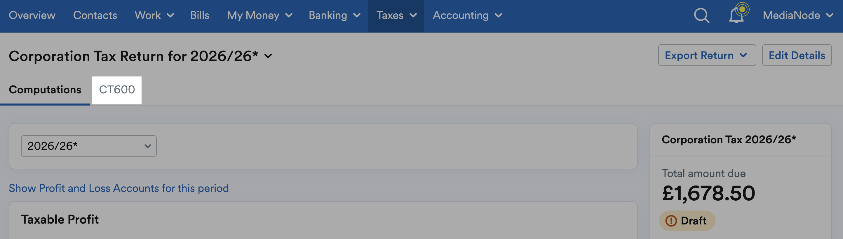 'CT600' tab highlighted next to 'Computations' tab.