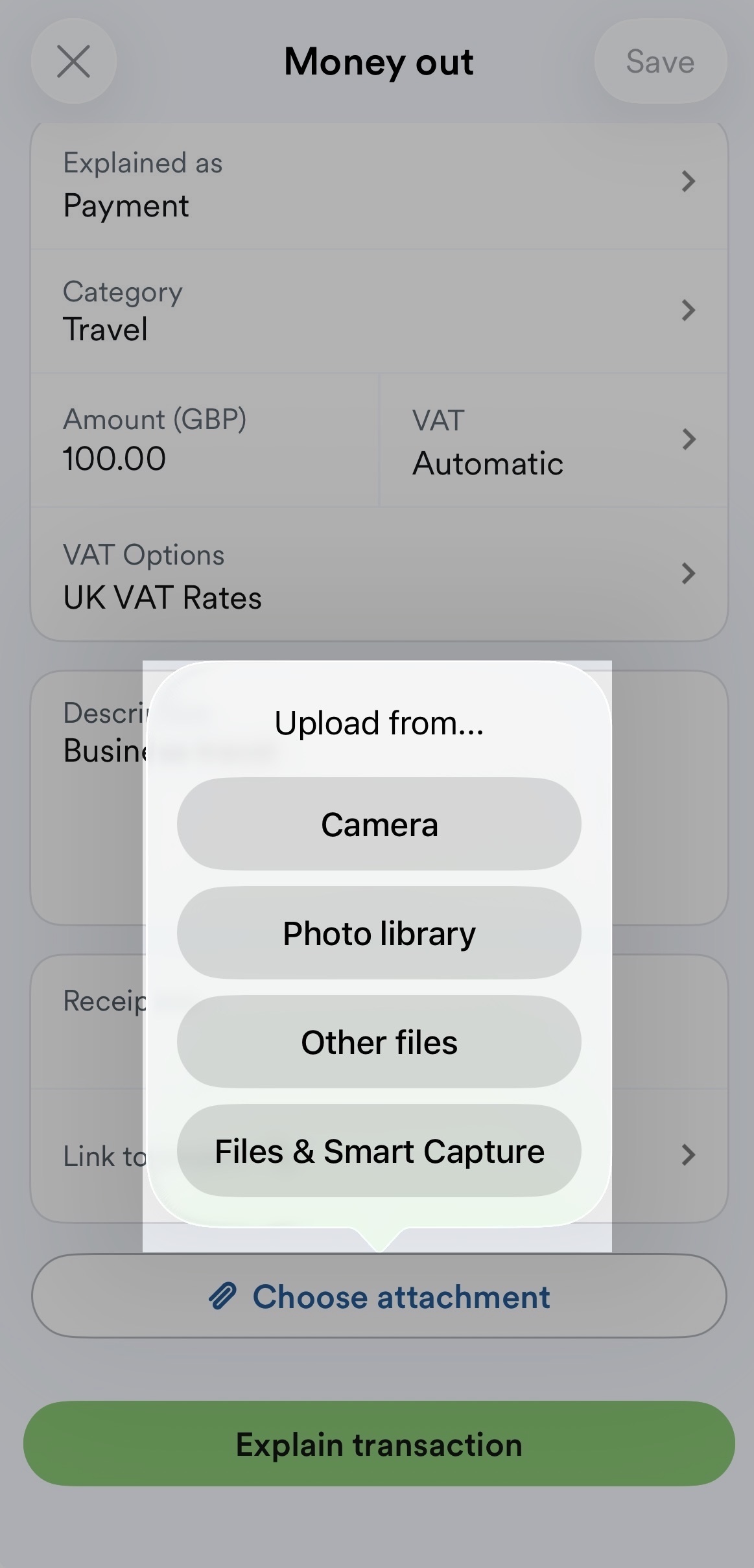Options for choosing where the file is located