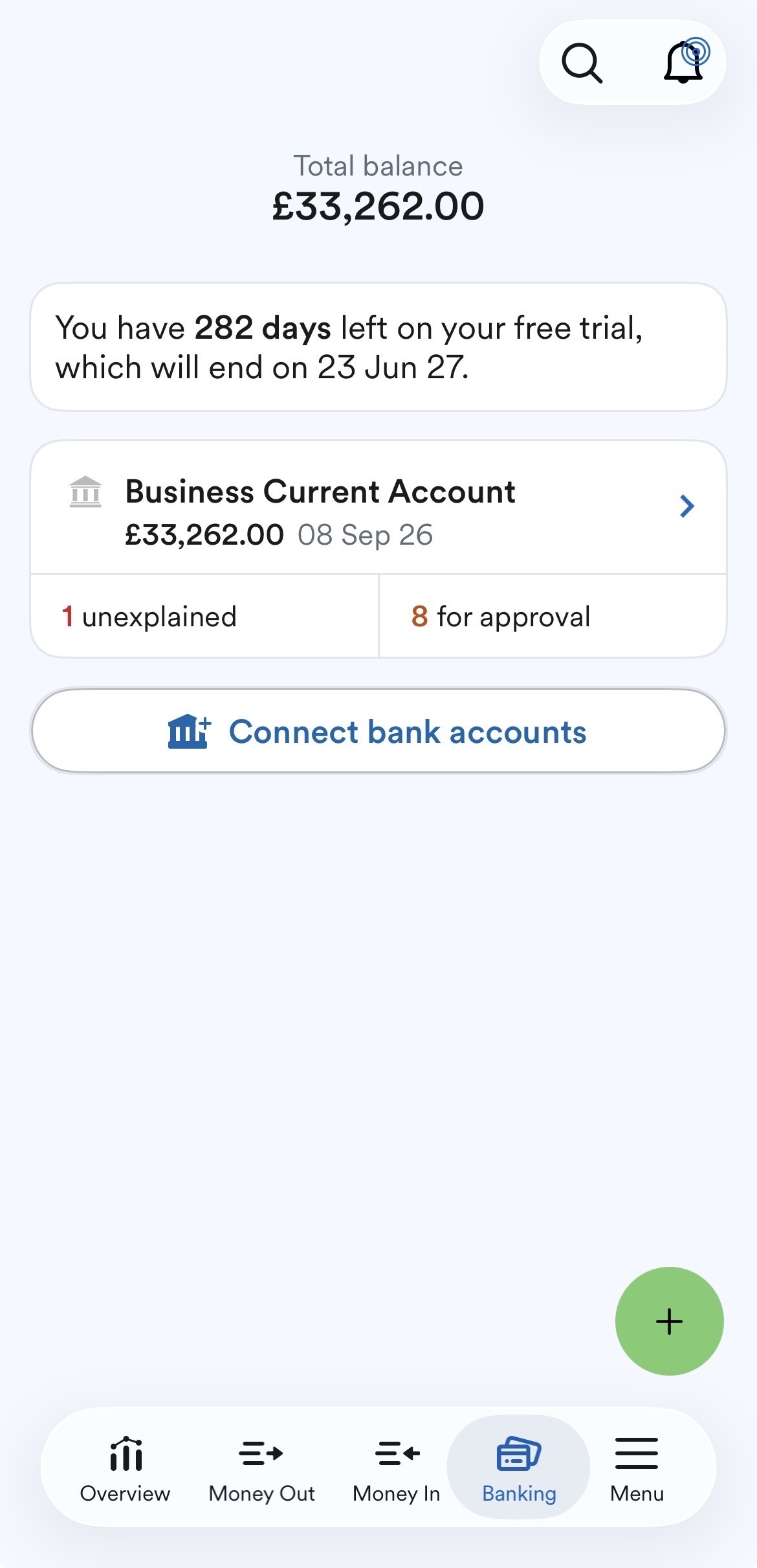 List of bank accounts