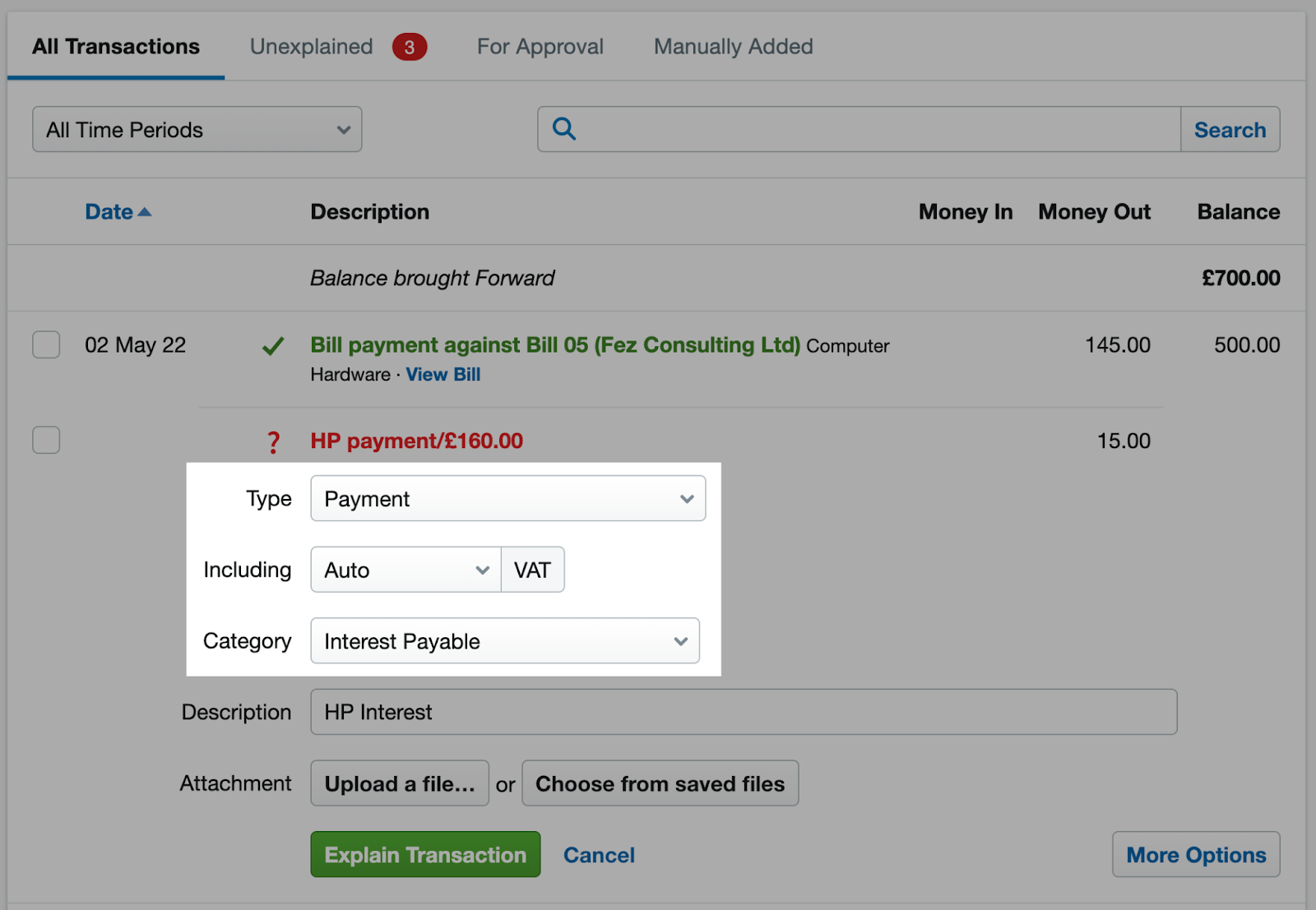 How to record an asset bought on hire purchase when using cash basis