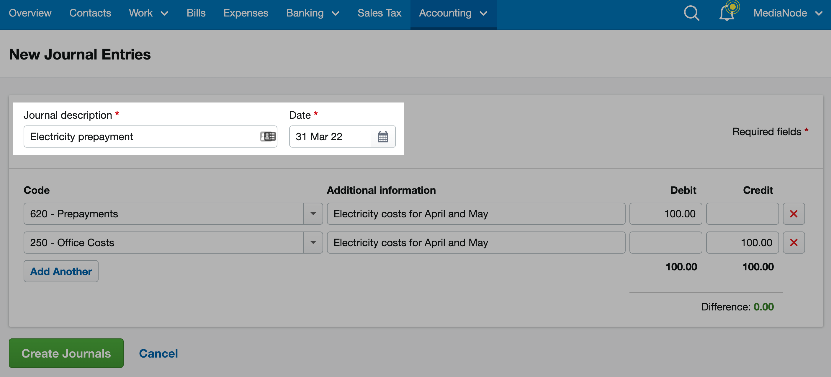Copy or reverse journal entries – FreeAgent
