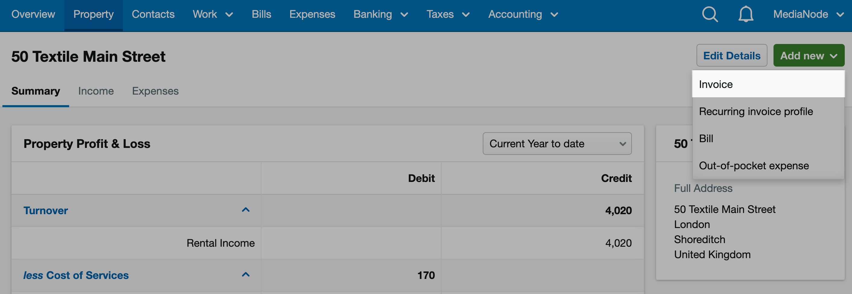 Record rental income for a property – FreeAgent