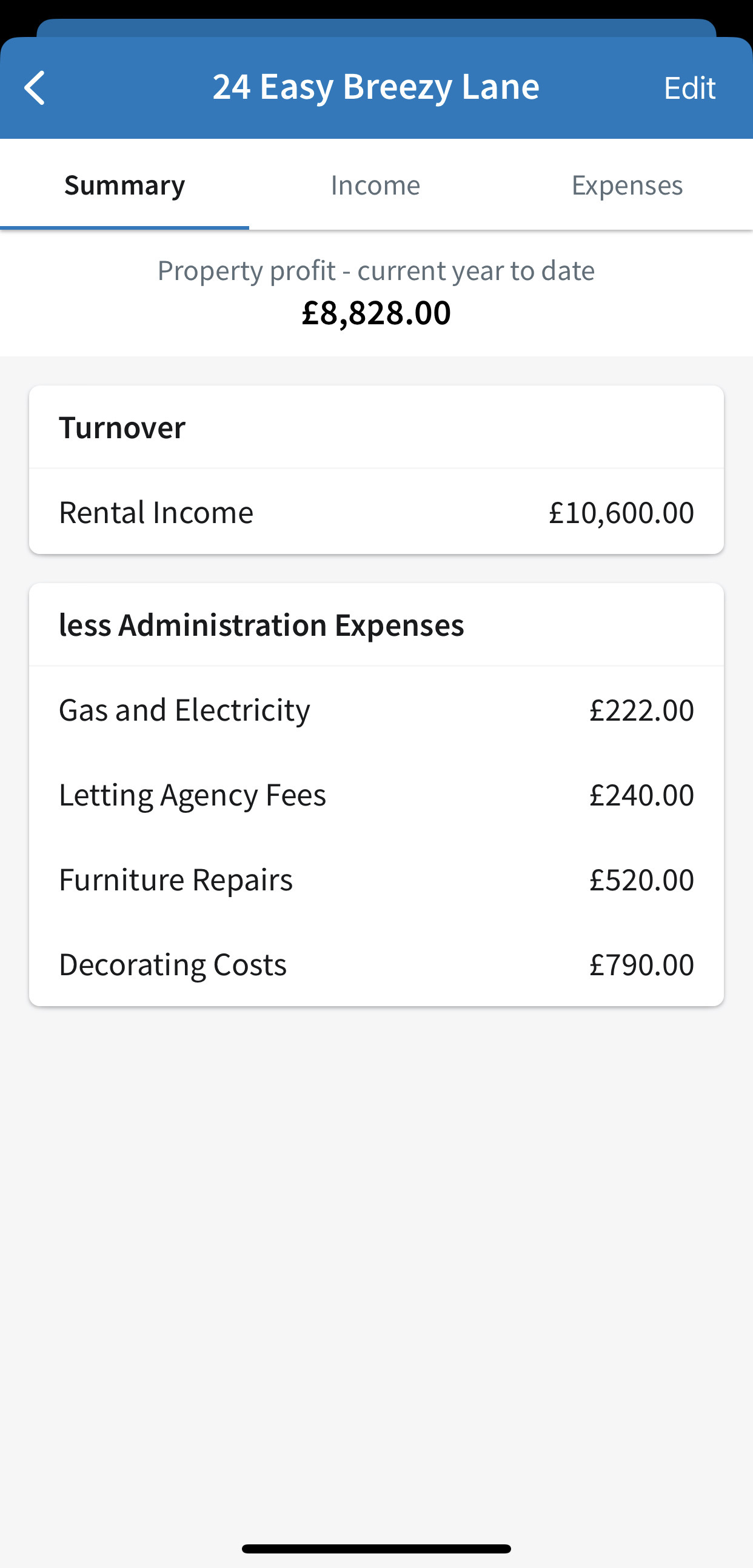 Property summary